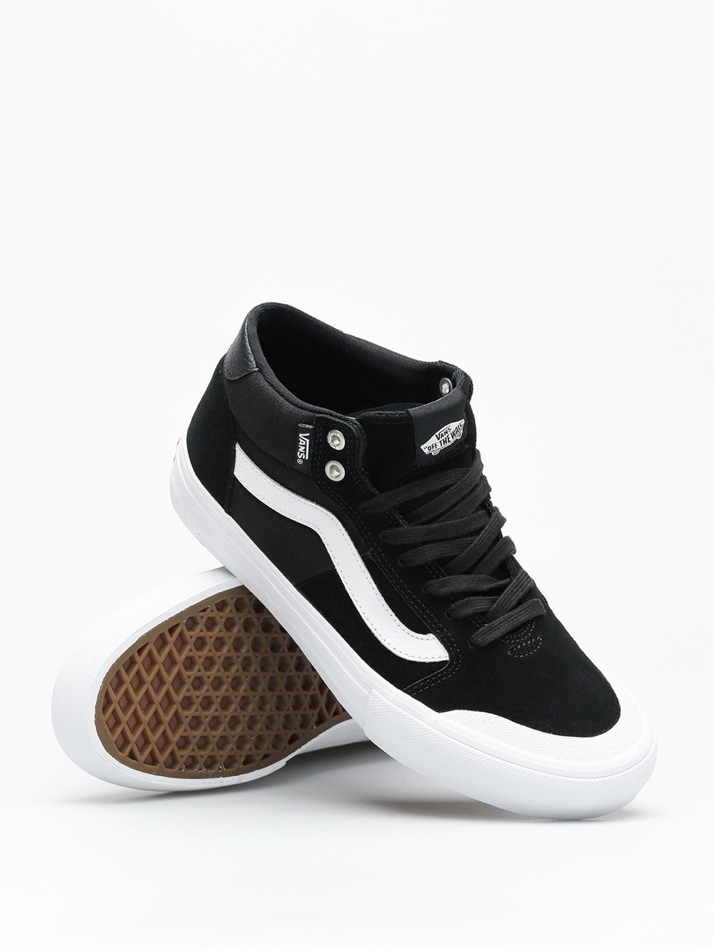 Vans Black and White Mid-Top Women's Skate Sneakers